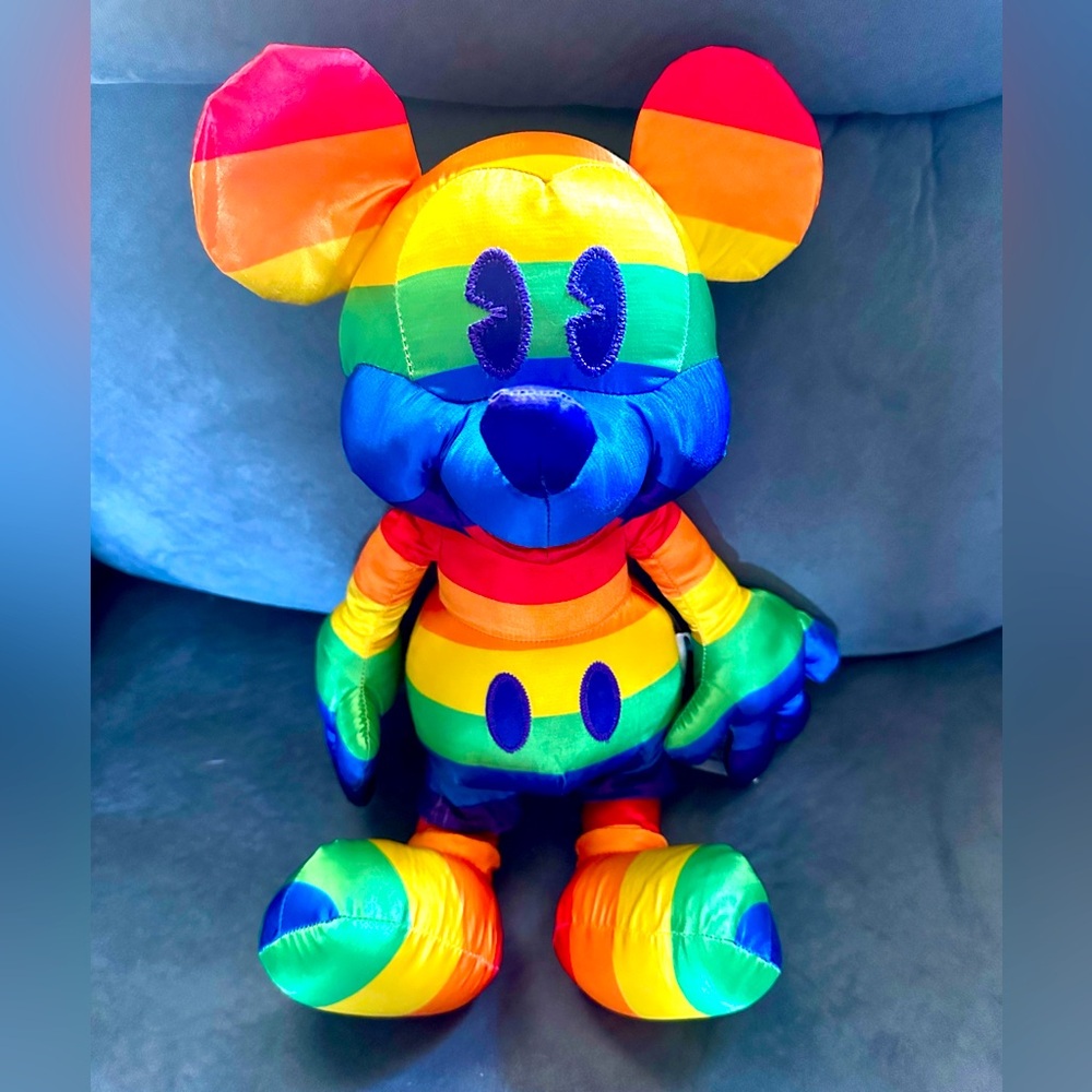 Rainbow Mickey Mouse Plush from the Disney Store